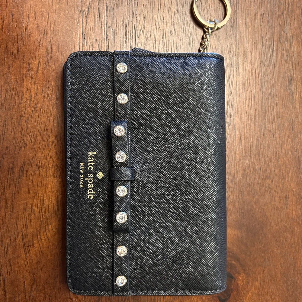 Kate Spade Black Wallet with Crystal Accents